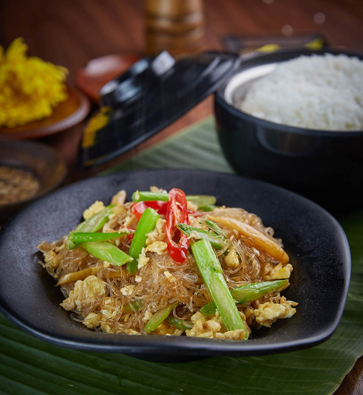 炒粉丝配米饭图片