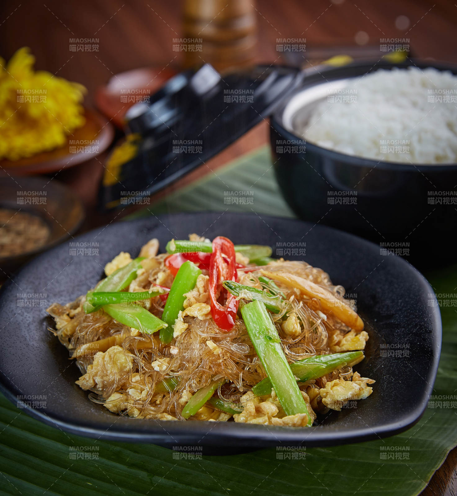 炒粉丝配米饭图片