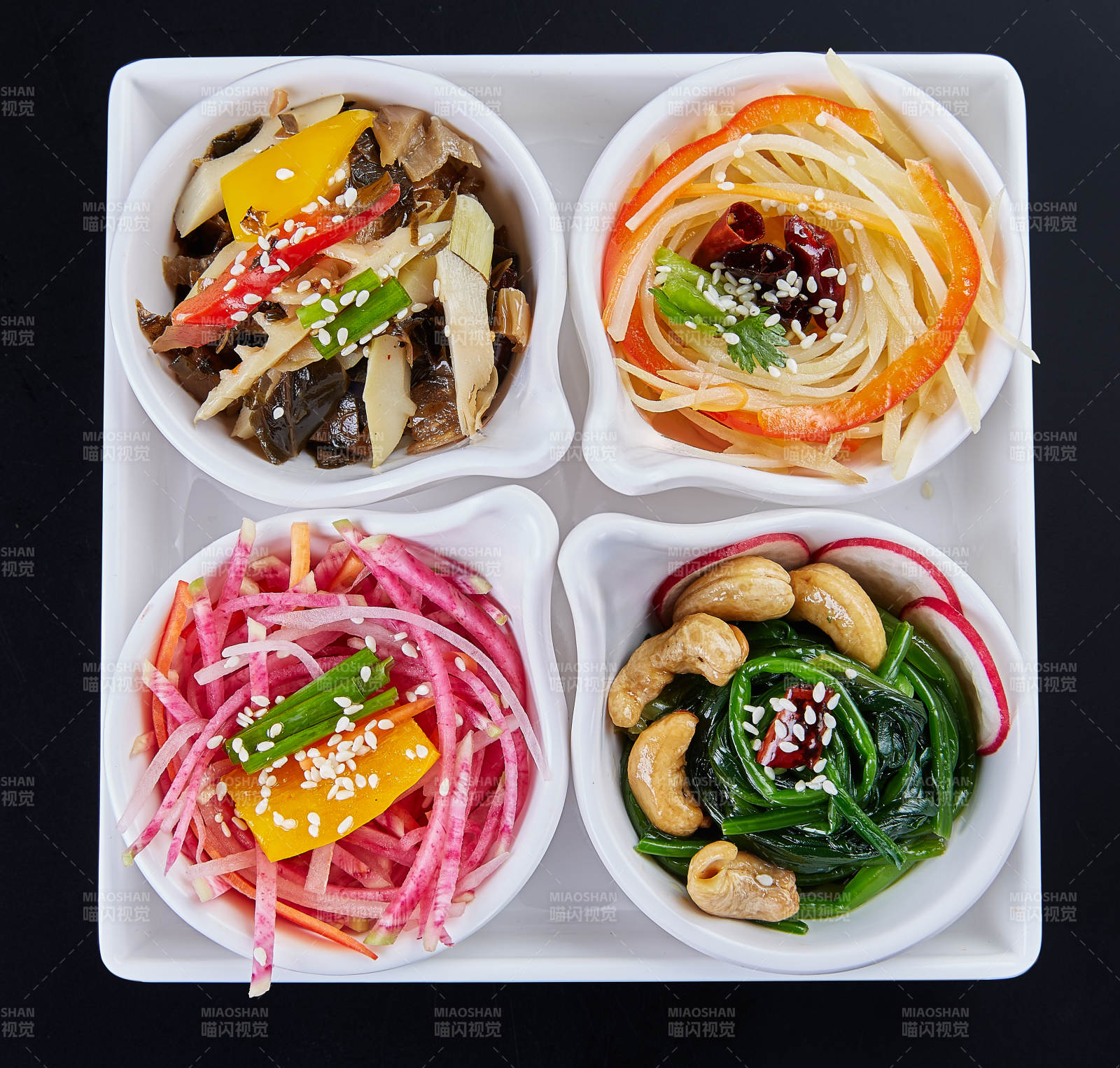 四色小菜拼盘图片