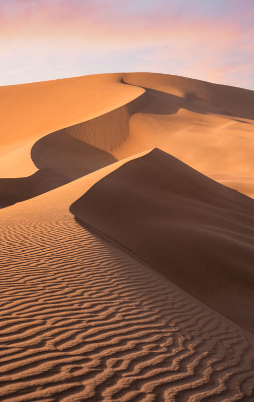 沙漠沙丘的金色曲线图片