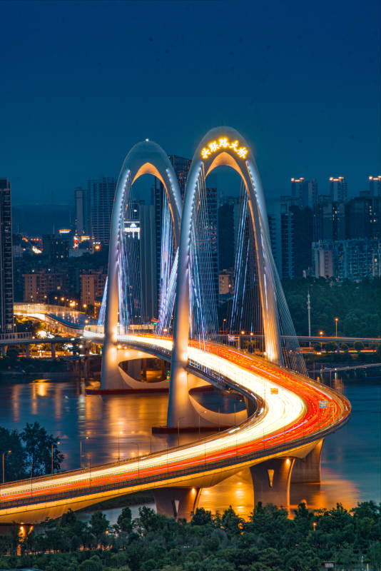 夜幕下的兴联路大桥图片