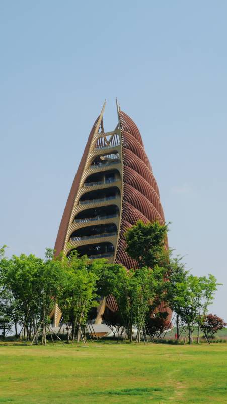 ［成都熊猫基地］现代建筑与自然的和谐共生图片