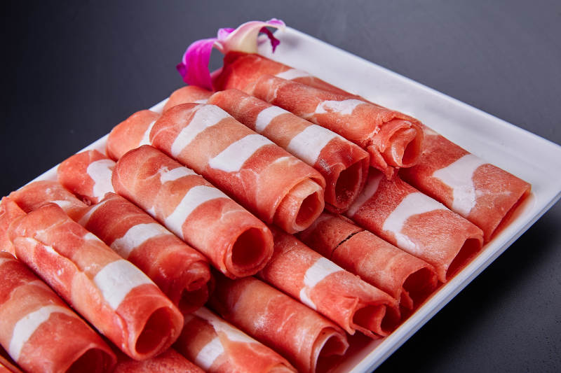 鲜嫩羊肉卷 美味火锅食材图片