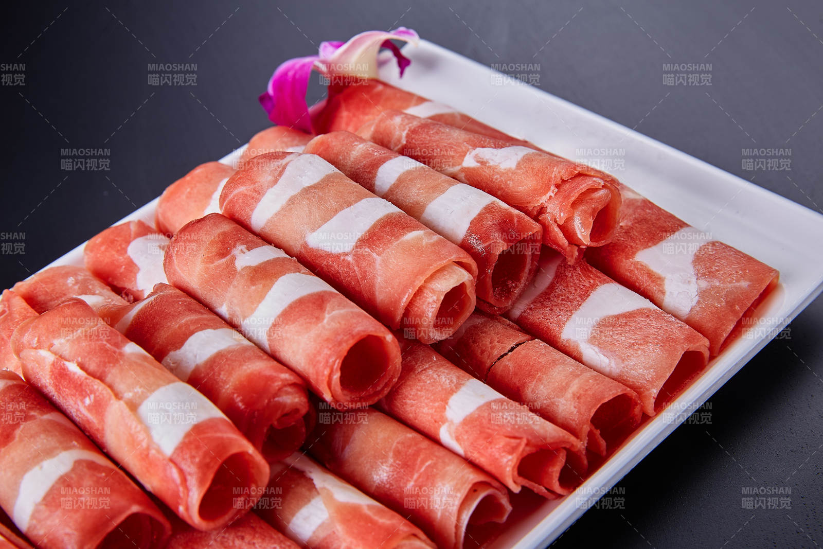 鲜嫩羊肉卷 美味火锅食材图片