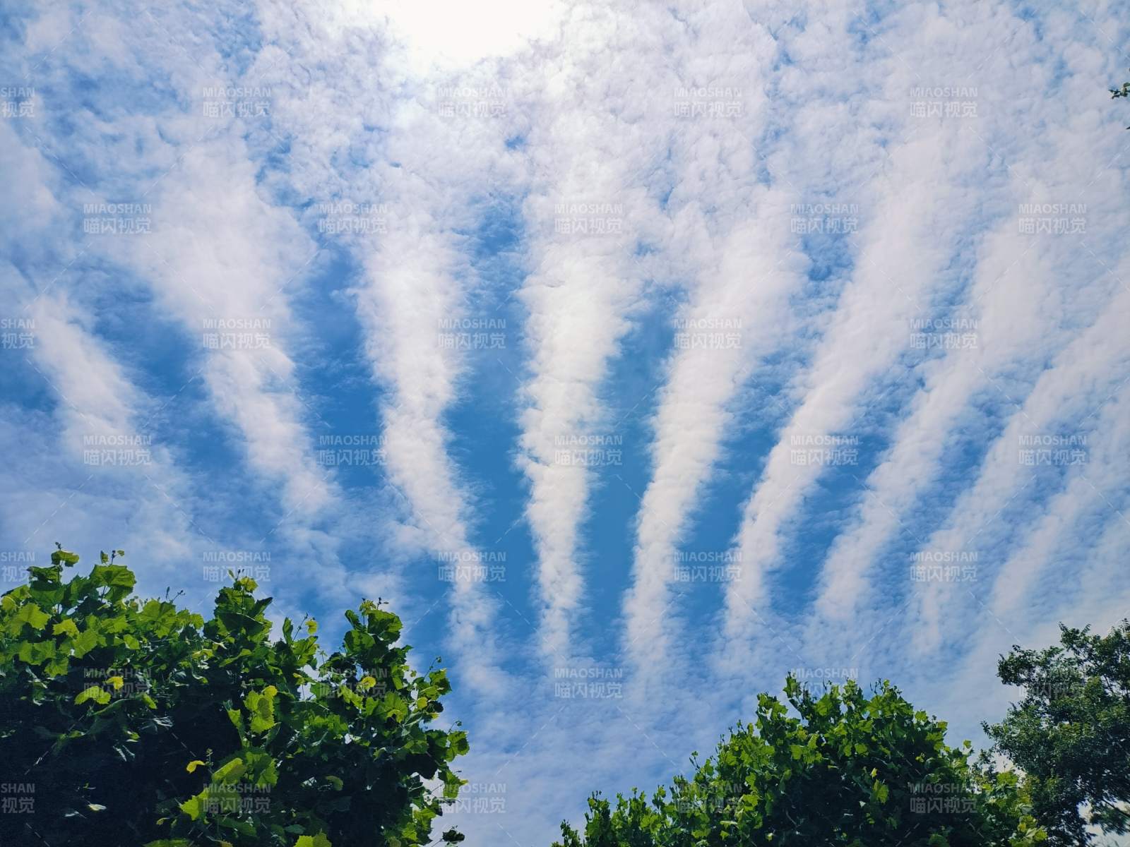 天空的条纹云彩图片