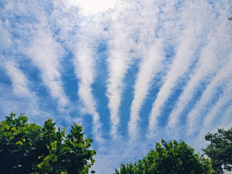 天空的条纹云彩图片