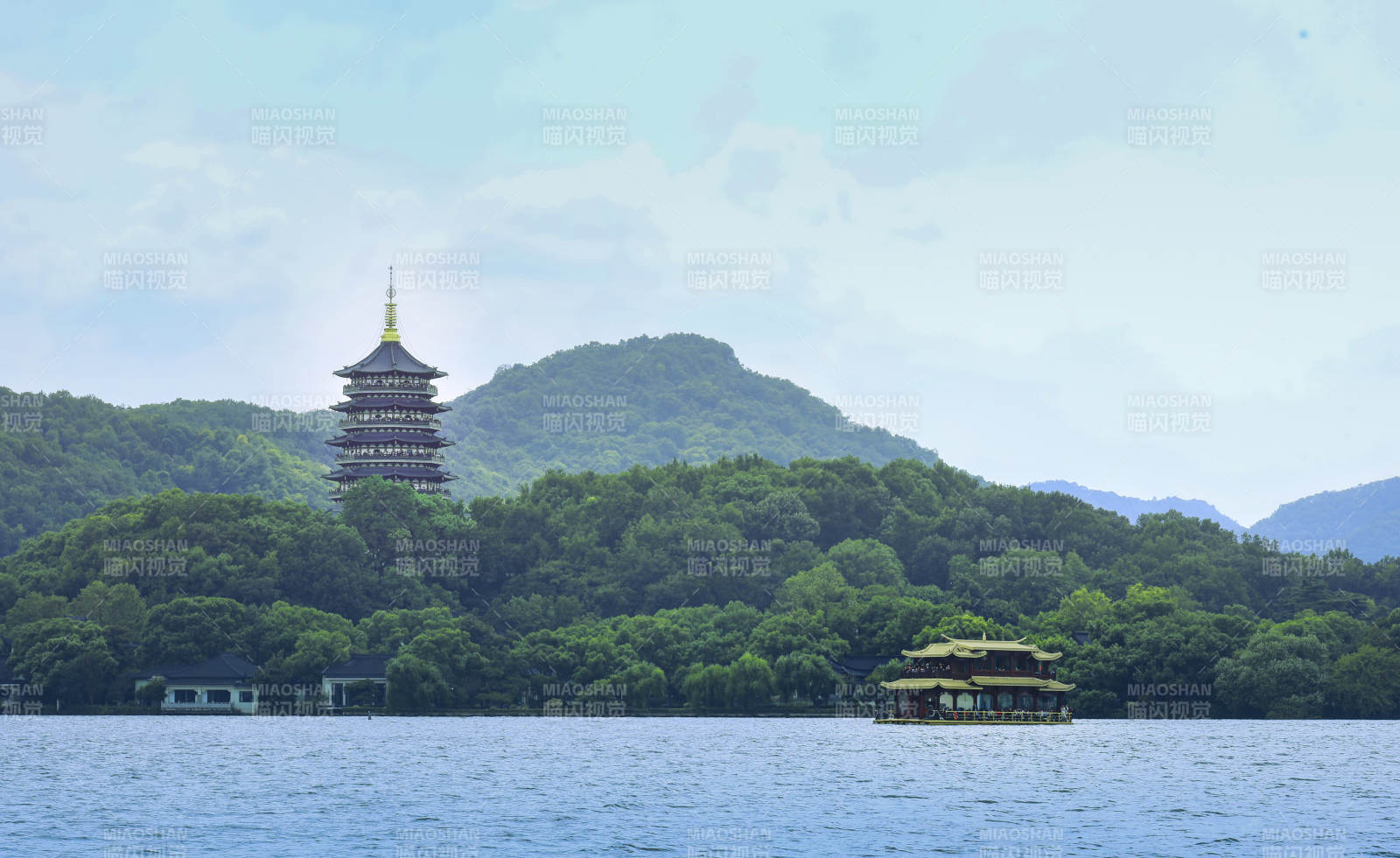 西湖雷峰塔风光图片