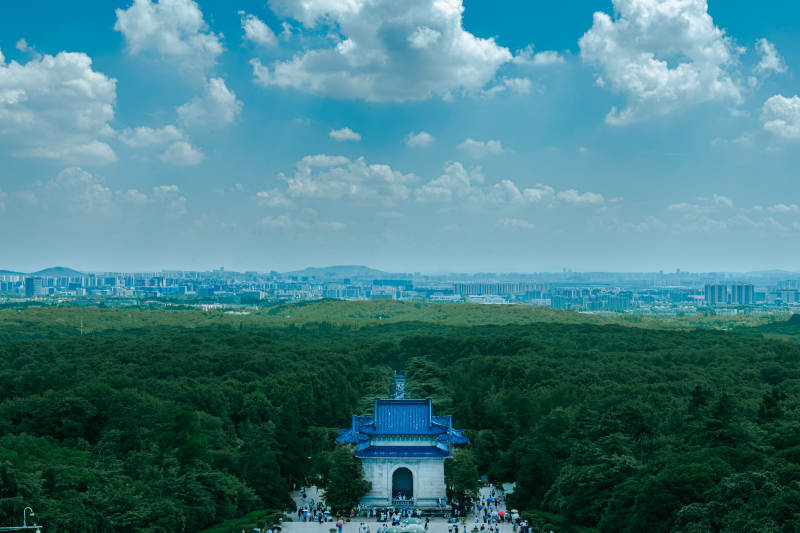 中山陵远眺图景图片