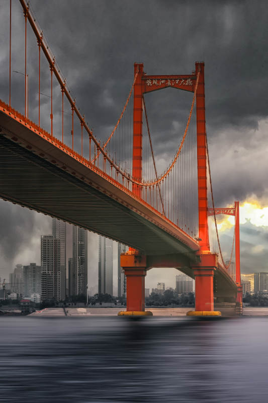 武汉长江大桥夜景图片