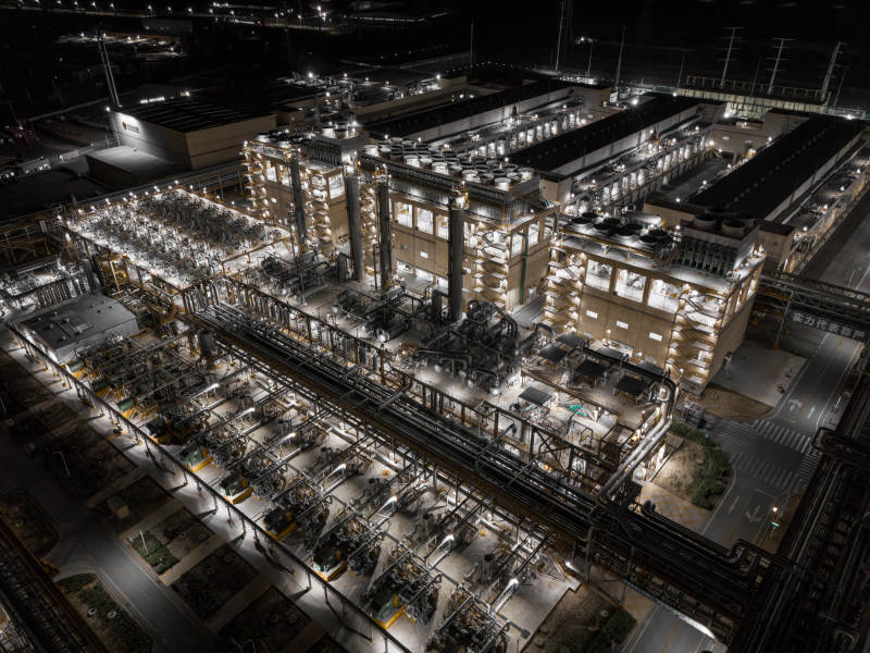 包头夜景芯片工业区灯火辉煌图片