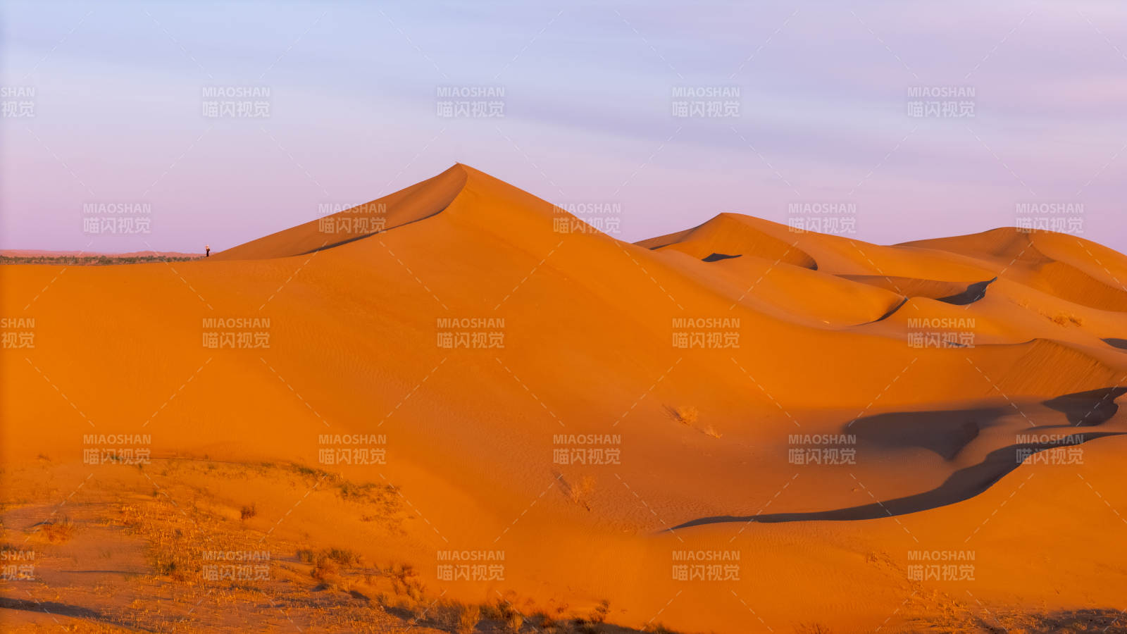 金色沙漠日落美景图片