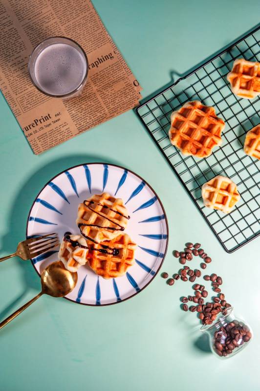 美味华夫饼与咖啡时光图片