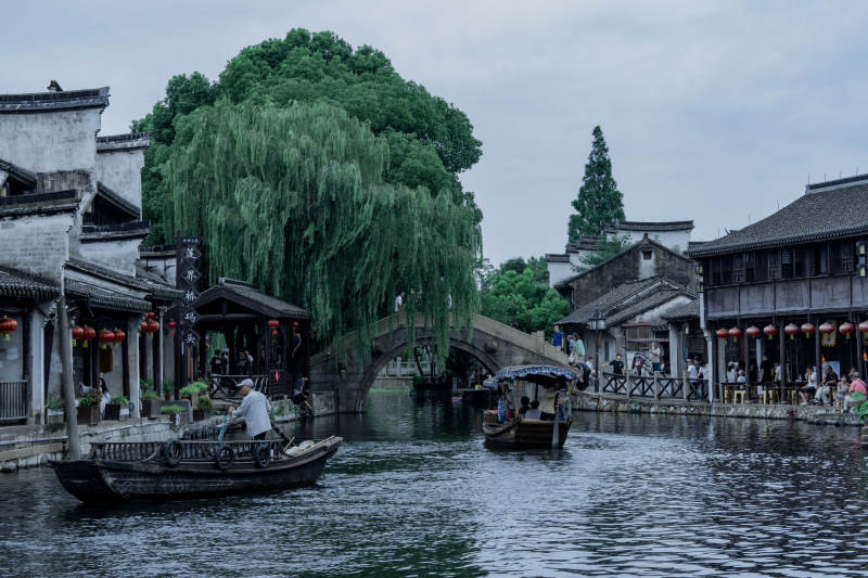 江南水乡 古桥柳影（南浔古镇）图片