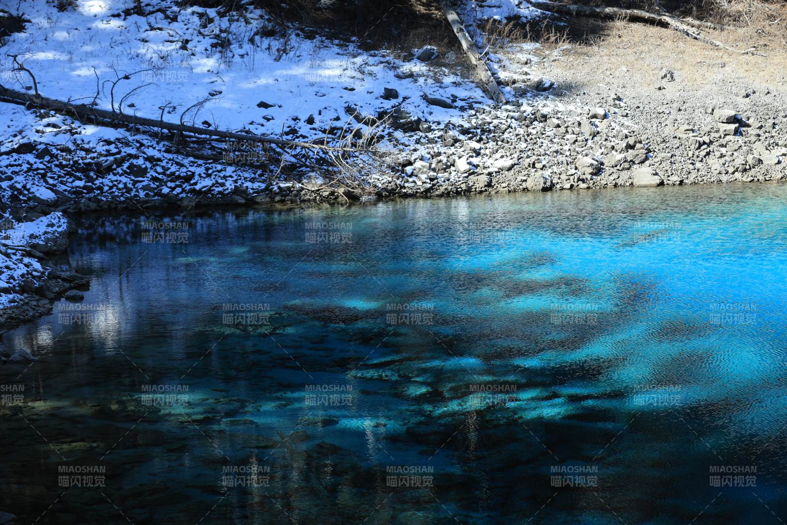 冬日蓝泉 清澈见底图片
