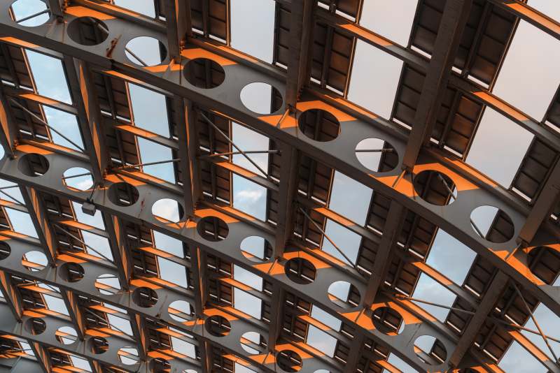 工业风金属结构天花板图片