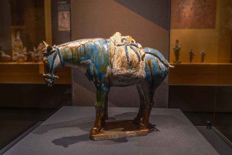 彩绘陶马雕塑展图片