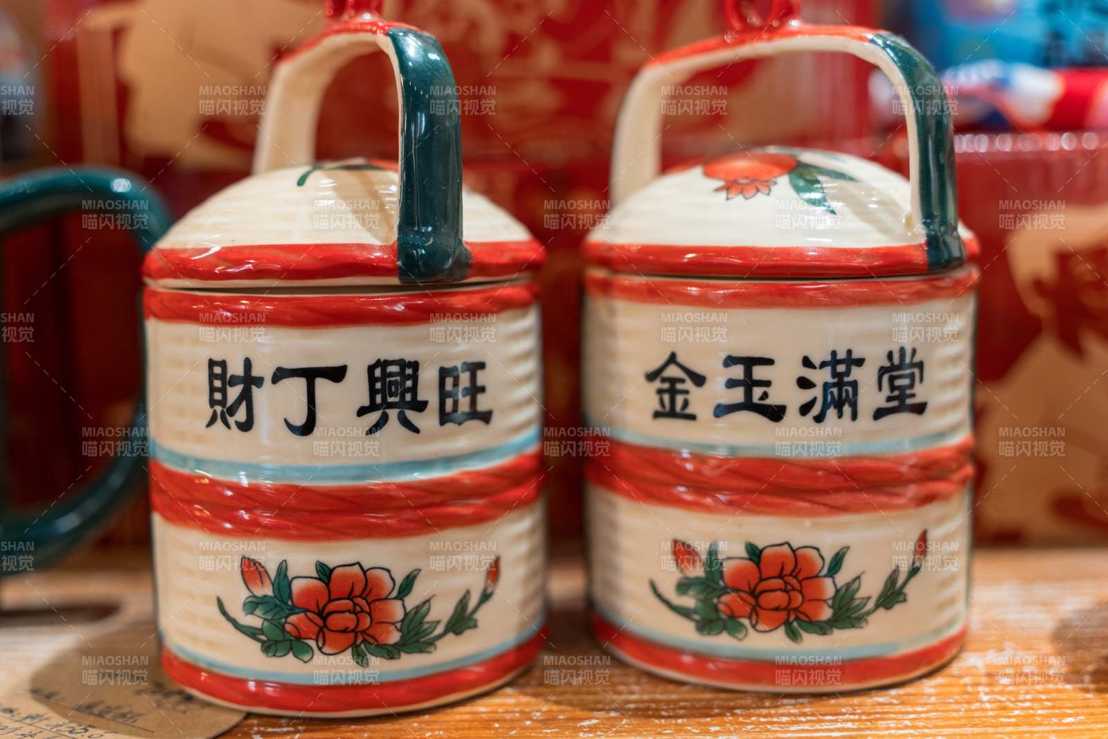 中式陶瓷罐 寓意吉祥图片