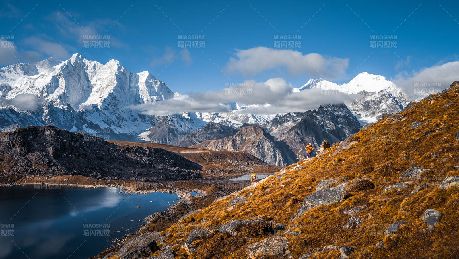 雪山湖畔秋色浓图片