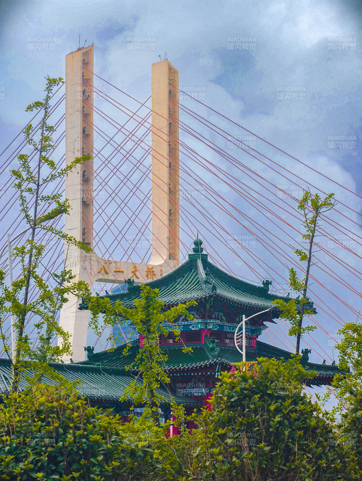 远处的南昌八一大桥图片