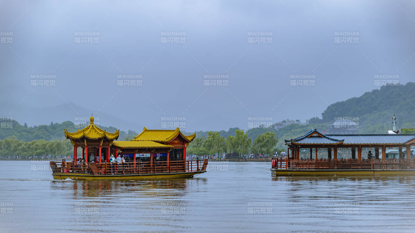 西湖游船 古典风情图片