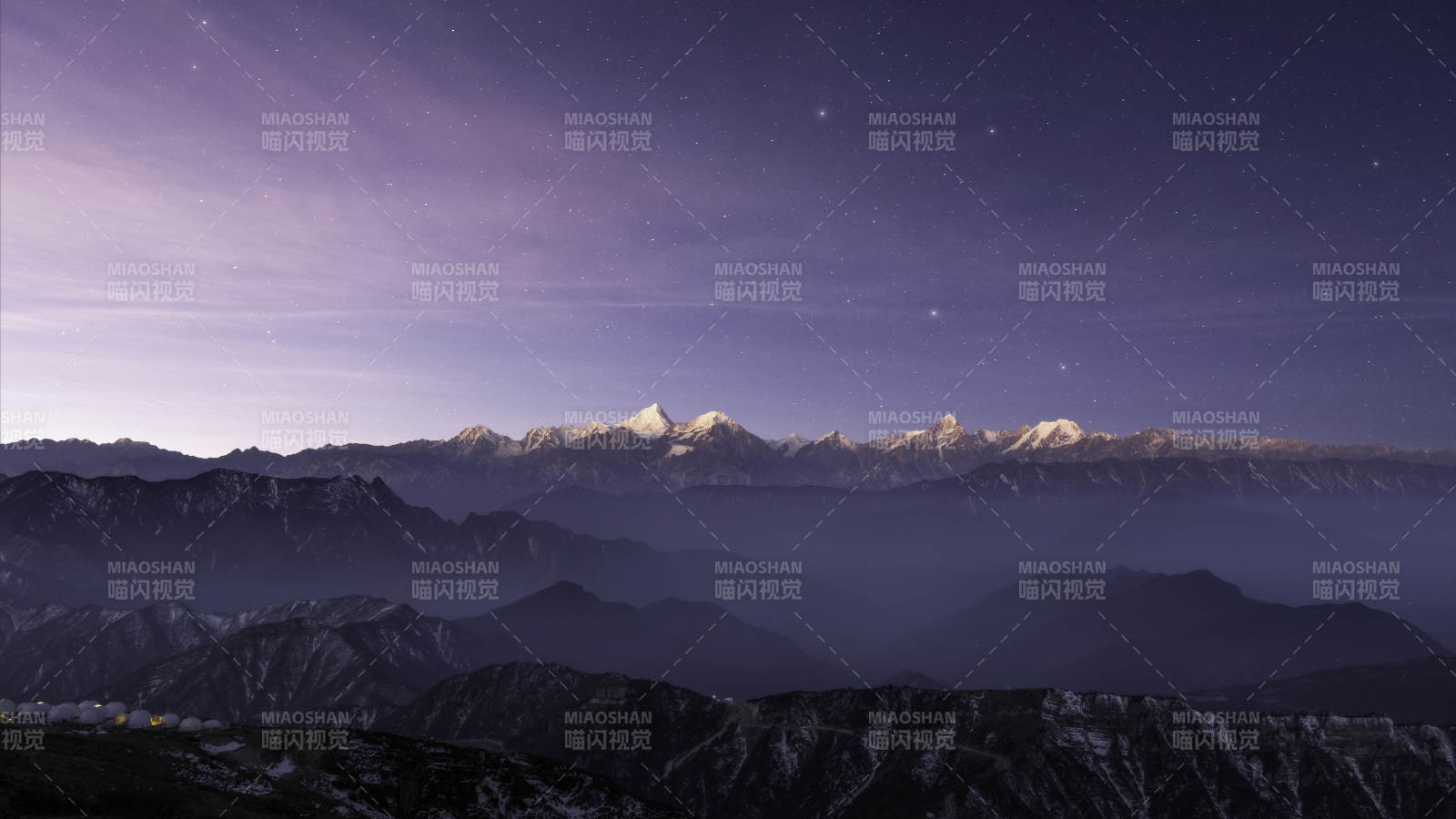 雪山晨曦 星辉映照图片