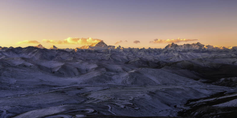 雪山日落 壮丽景色图片