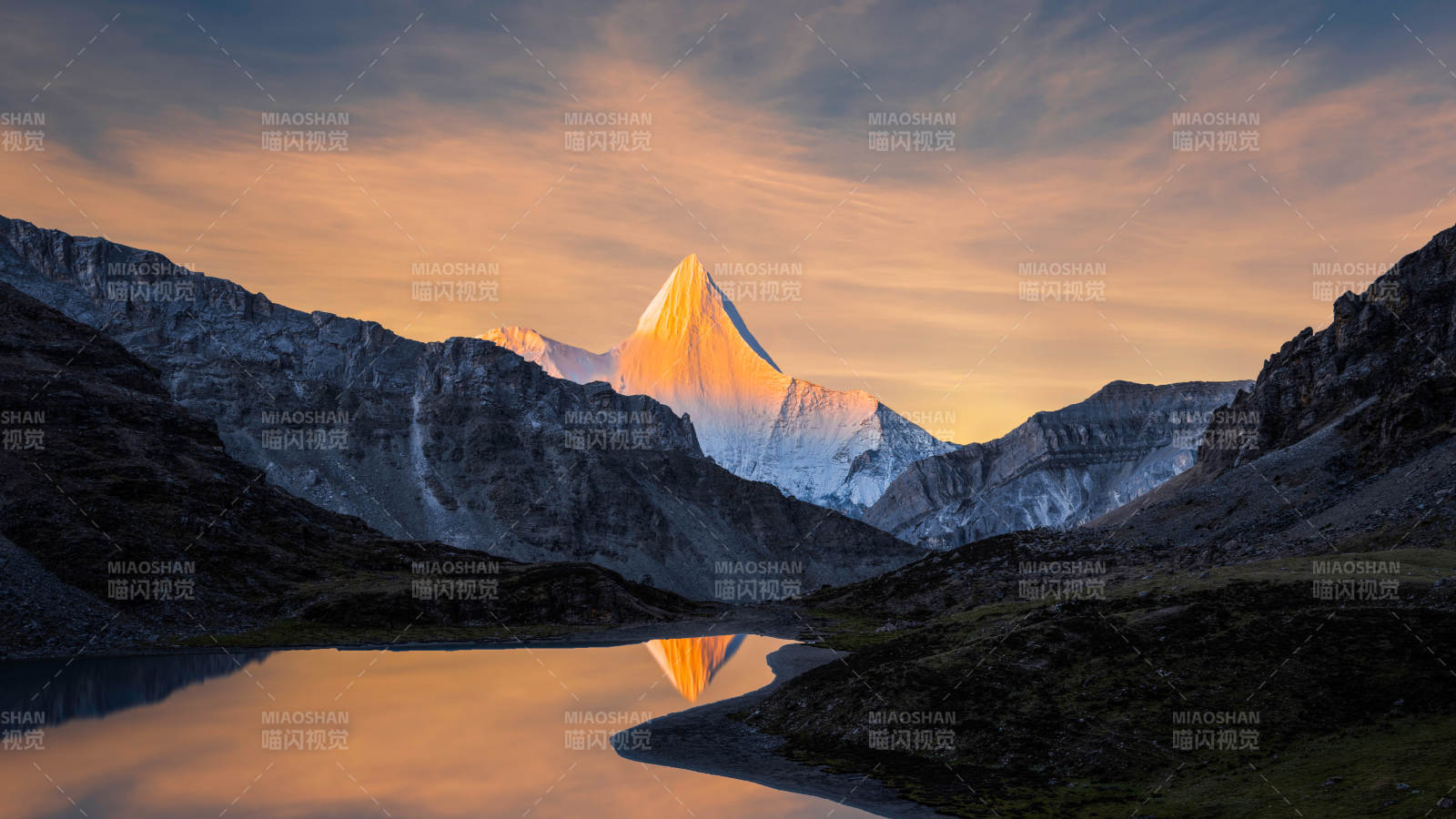 雪山倒影 湖光山色图片