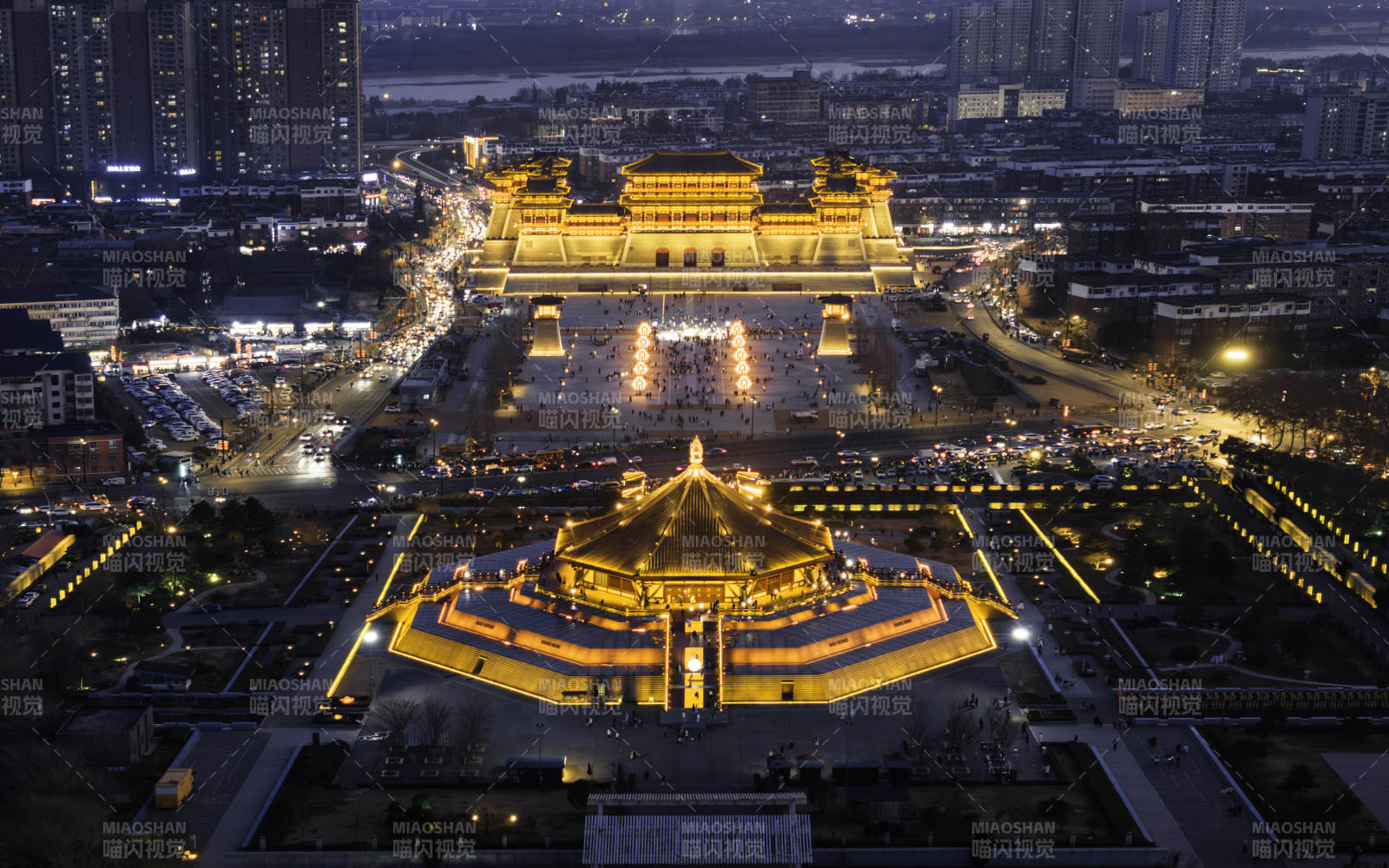 航拍中国河南隋唐洛阳城应天门图片