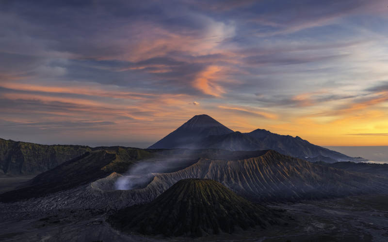 火山日落 壮丽景观图片