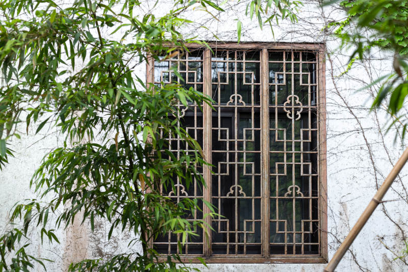 古窗竹影 静谧雅致图片