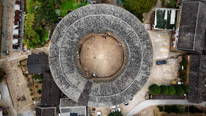 客家土楼俯瞰图图片