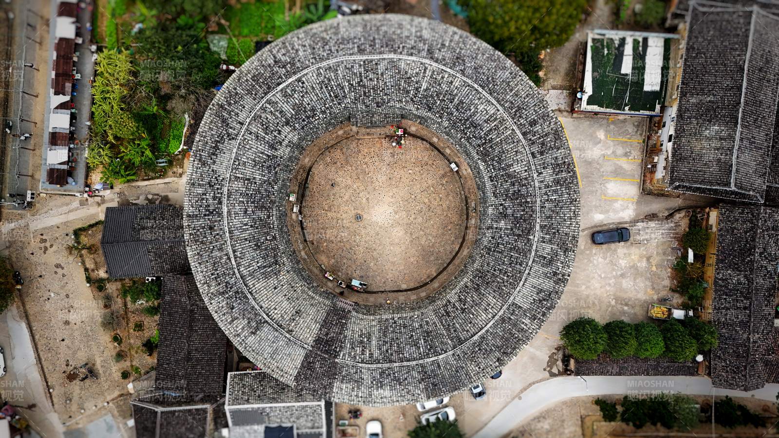 客家土楼俯瞰图图片