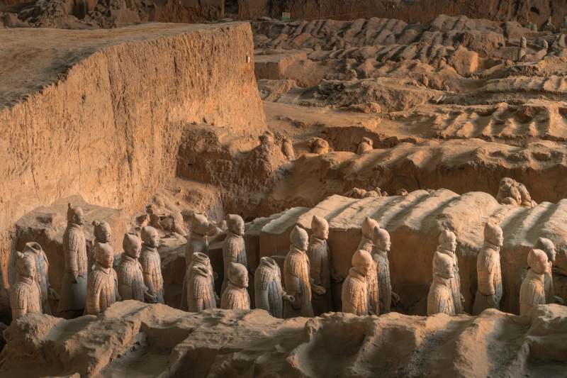 兵马俑坑遗址展示图图片