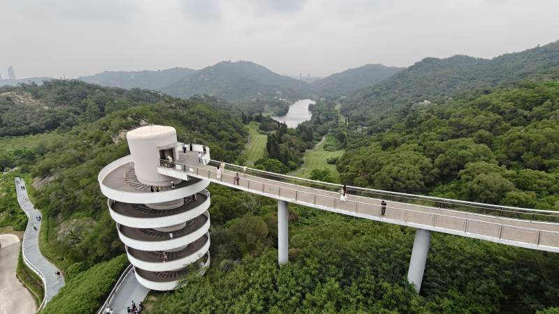 山间观景台与栈道图片