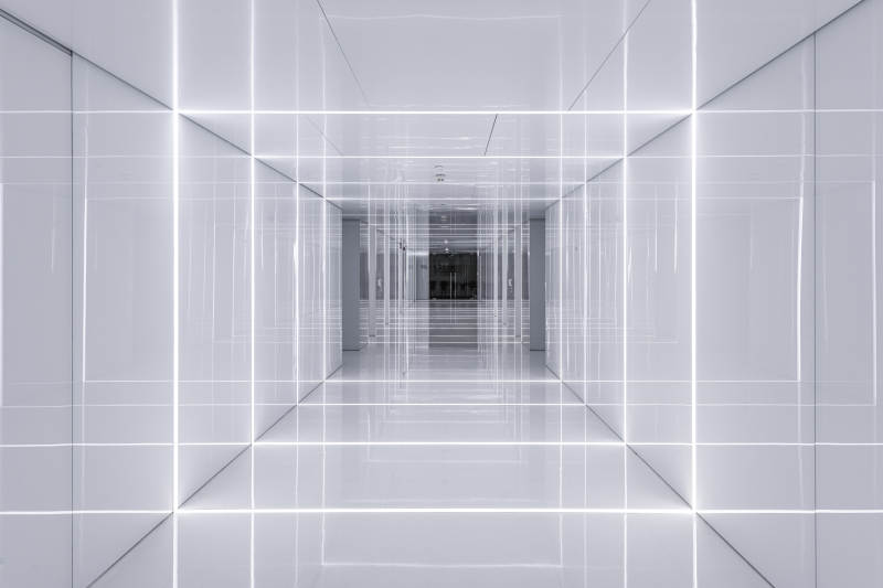 未来科技走廊光影交错图片