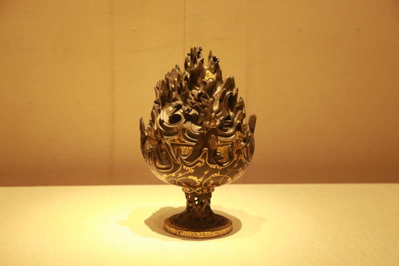 汉代青铜错金银博山炉图片