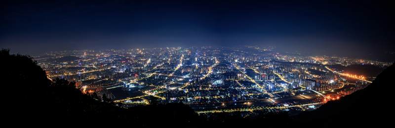 夜幕下的福州城市灯火辉煌图片