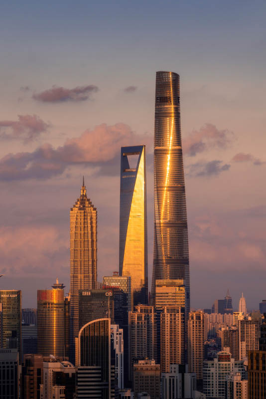 上海天际线夕阳美景图片