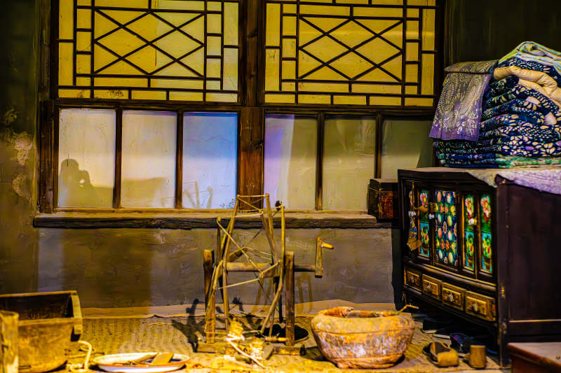 古色古香的织布房图片