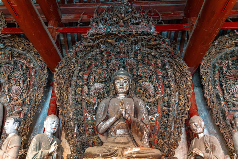 西安蓝田水陆庵佛像图片