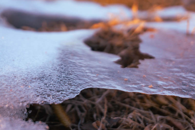 冰霜覆盖的地面特写图片