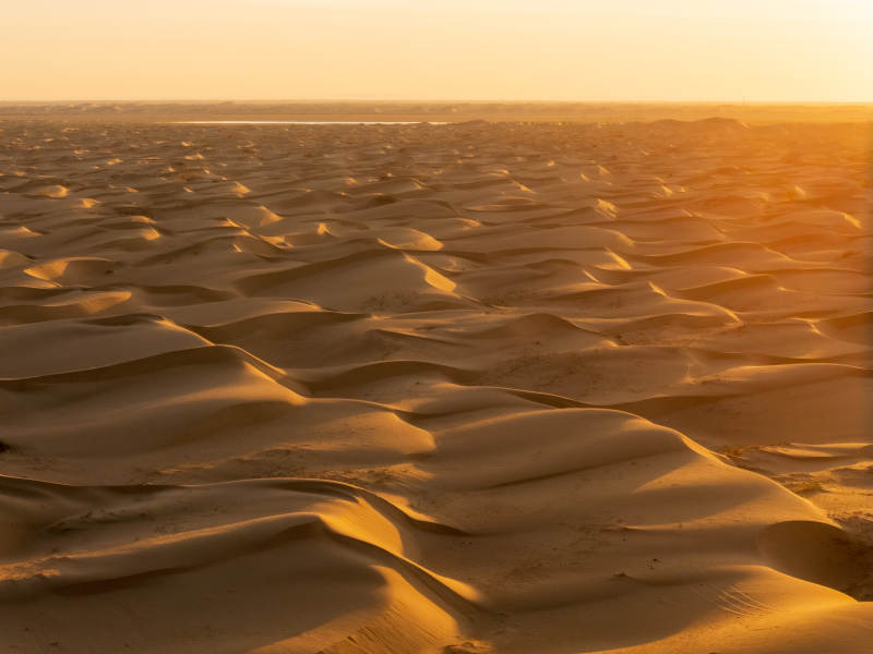 金色沙漠日落美景图片