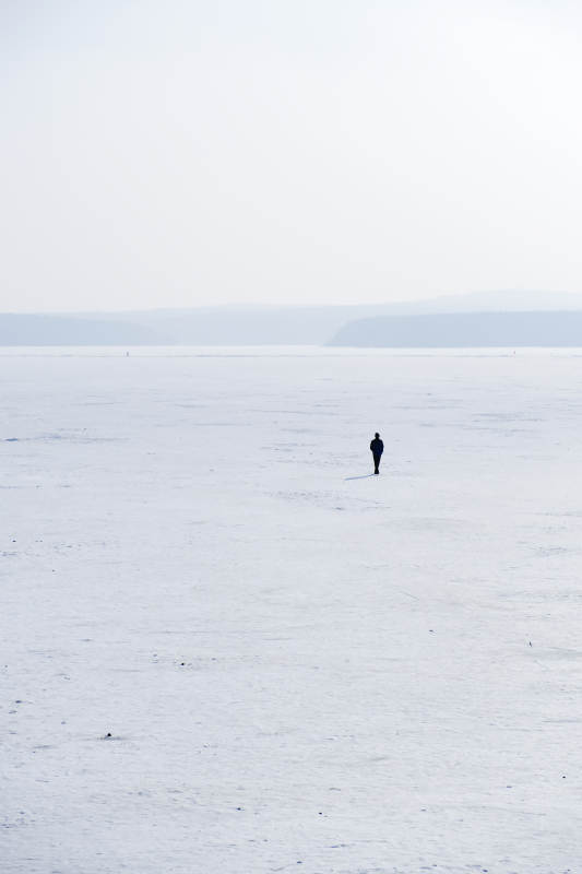 雪地孤行 静谧无垠图片