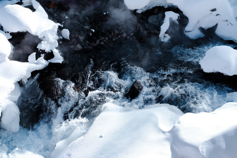 冬日溪流 冰雪环绕图片
