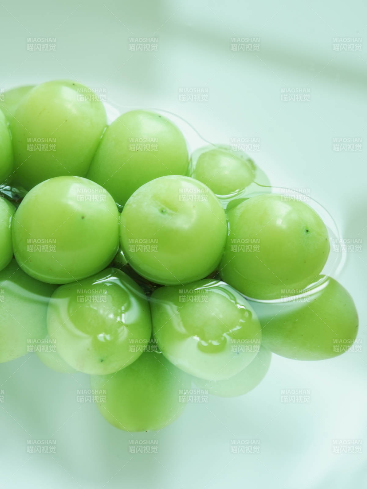 青葡萄的清新特写图片