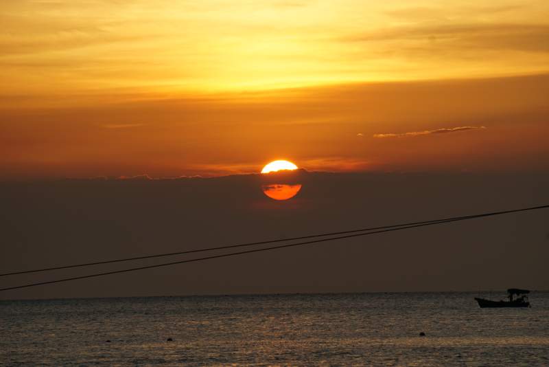 夕阳西下 海面宁静图片