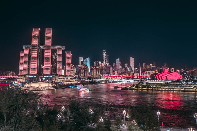 重庆来福士夜景图片