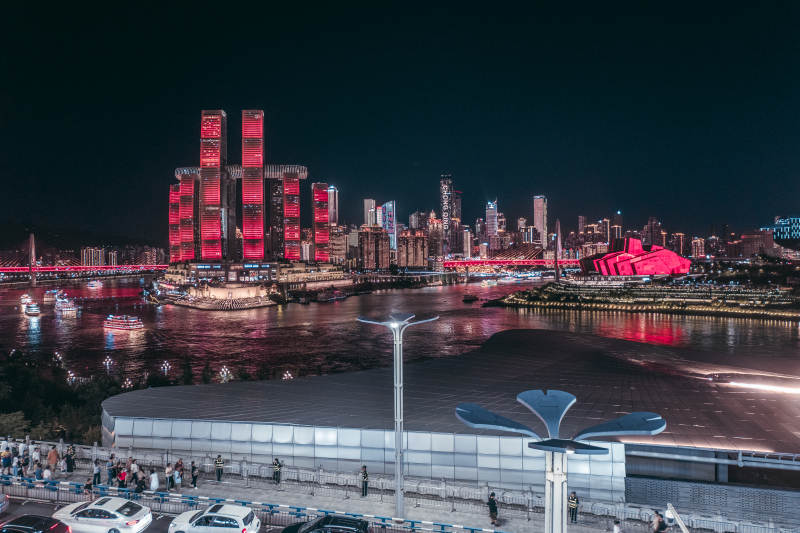 重庆来福士夜景图片