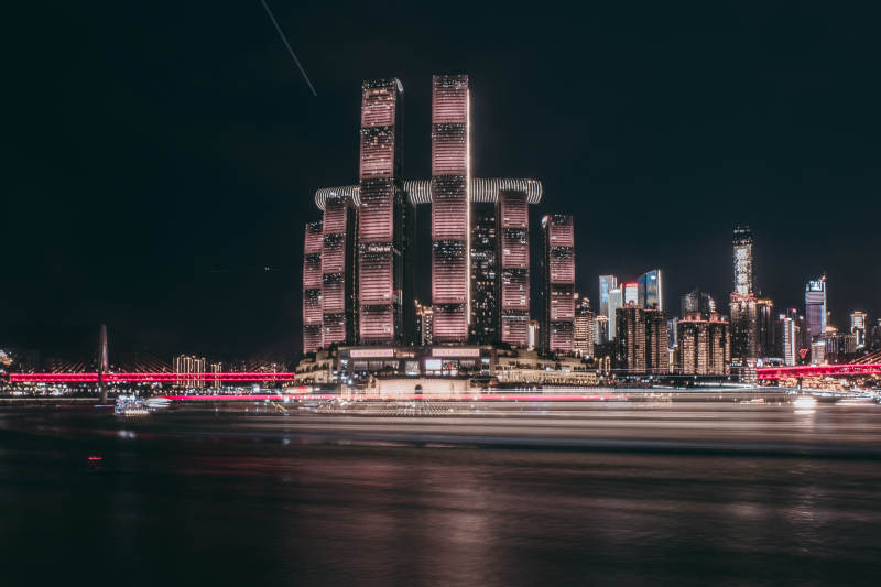 重庆来福士夜景图片