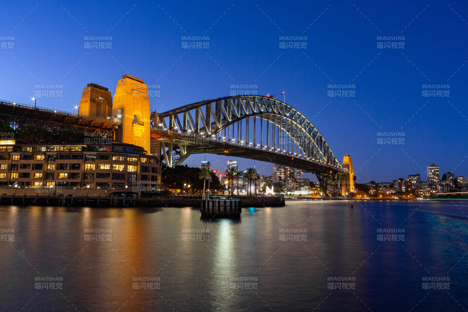 悉尼海港大桥夜景图片
